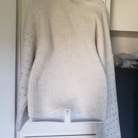 MNG Brand Beige Sweater with Rhinestone Size XXL - Picture 4 of 5